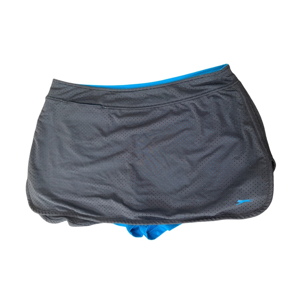 Slazenger Women's Golf Skort Athletic Gray Blue L Large Skirt Shorts